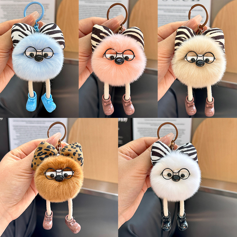 Cute Faux Rabbit Fur Fluffy Ke - Jewelry Making Glasses ulasan dan harga