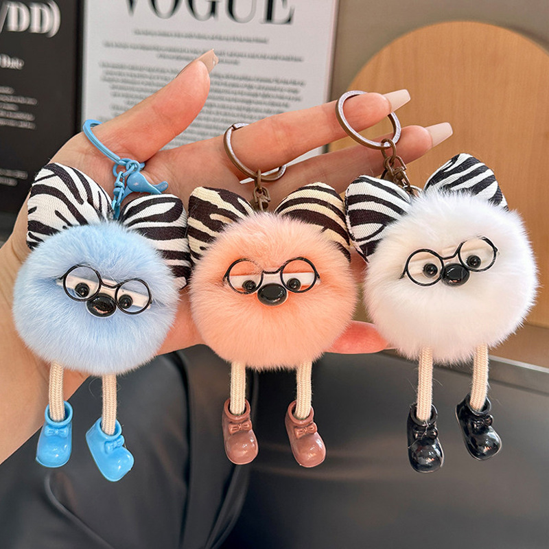 Cute Faux Rabbit Fur Fluffy Ke - Jewelry Making Glasses ulasan dan harga
