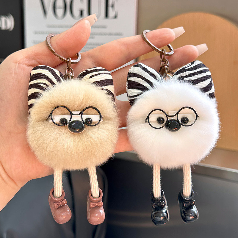 Cute Faux Rabbit Fur Fluffy Ke - Jewelry Making Glasses ulasan dan harga