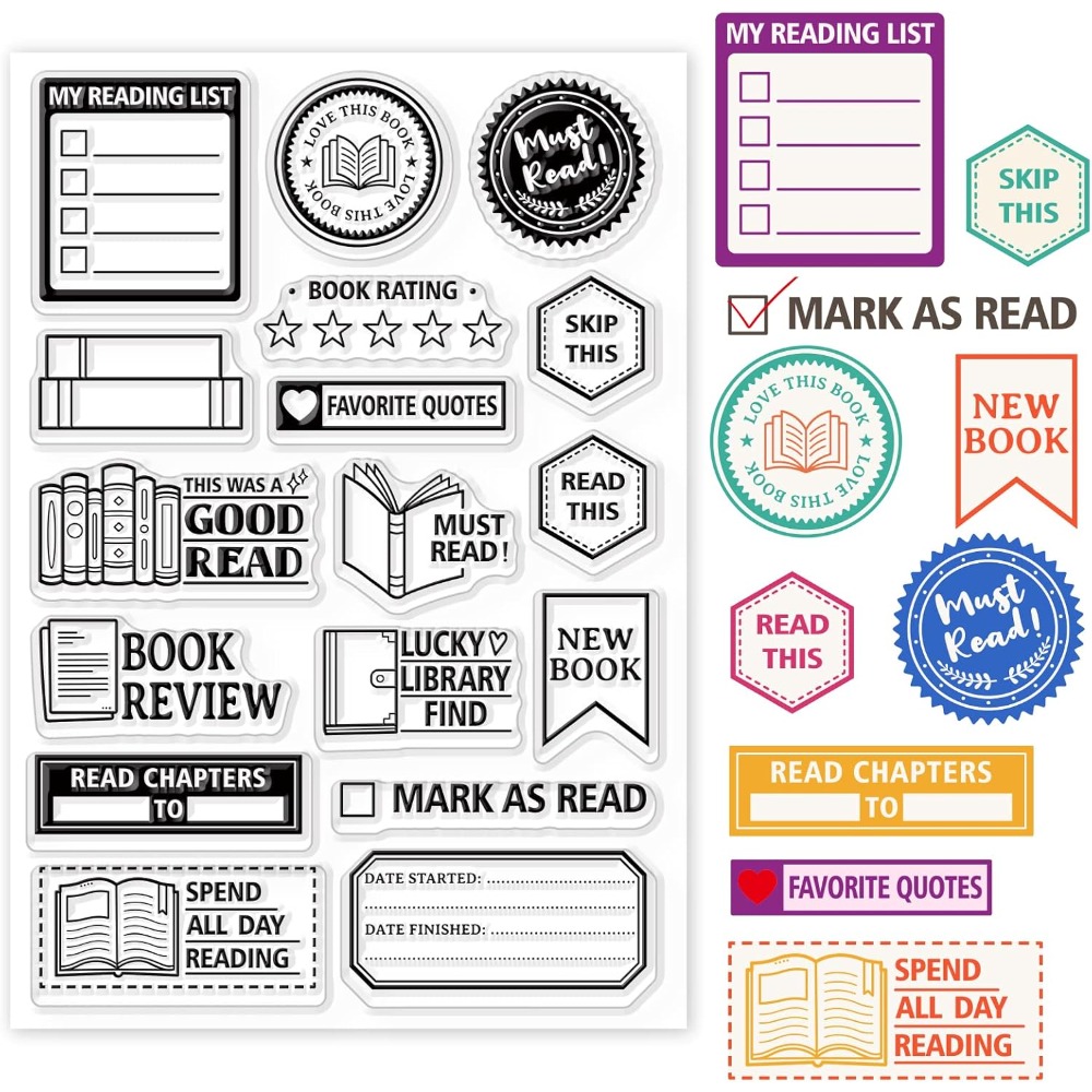 Book Reading Label Clear Stamp - Jewelry Making Journal ulasan dan harga