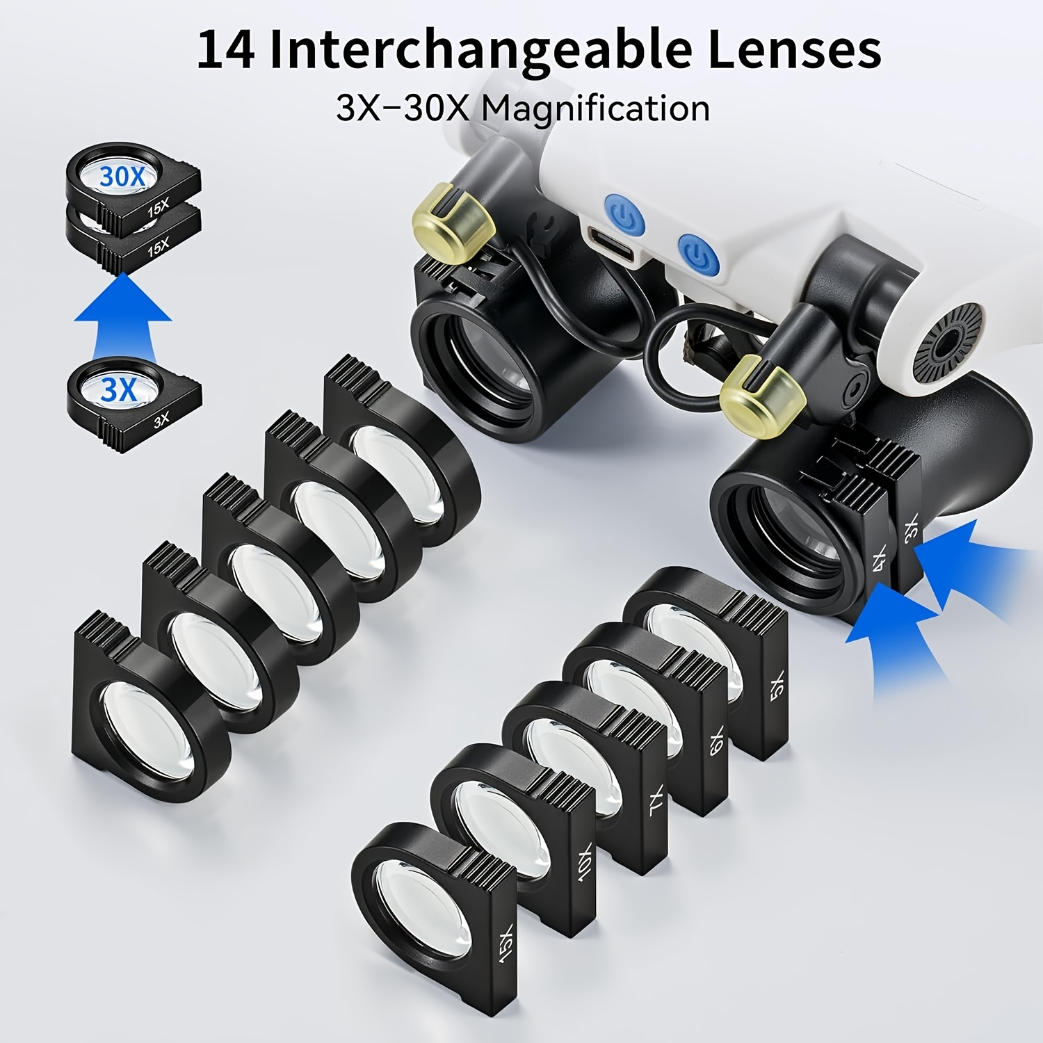 Head-mounted LED Magnifying Gl - Jewelry Making Glasses ulasan dan harga