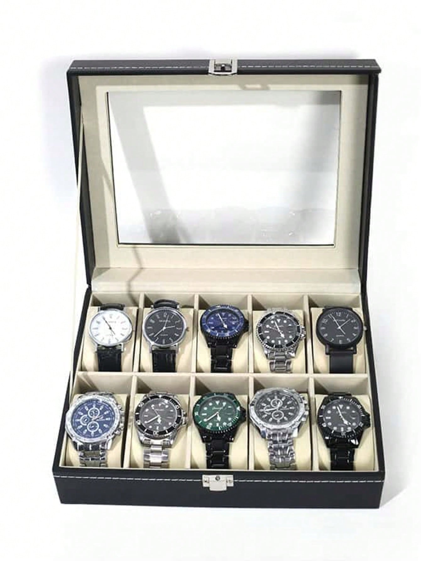 Leather Watch Box with Lock, L - Jewelry Making Organizer Box ulasan dan harga