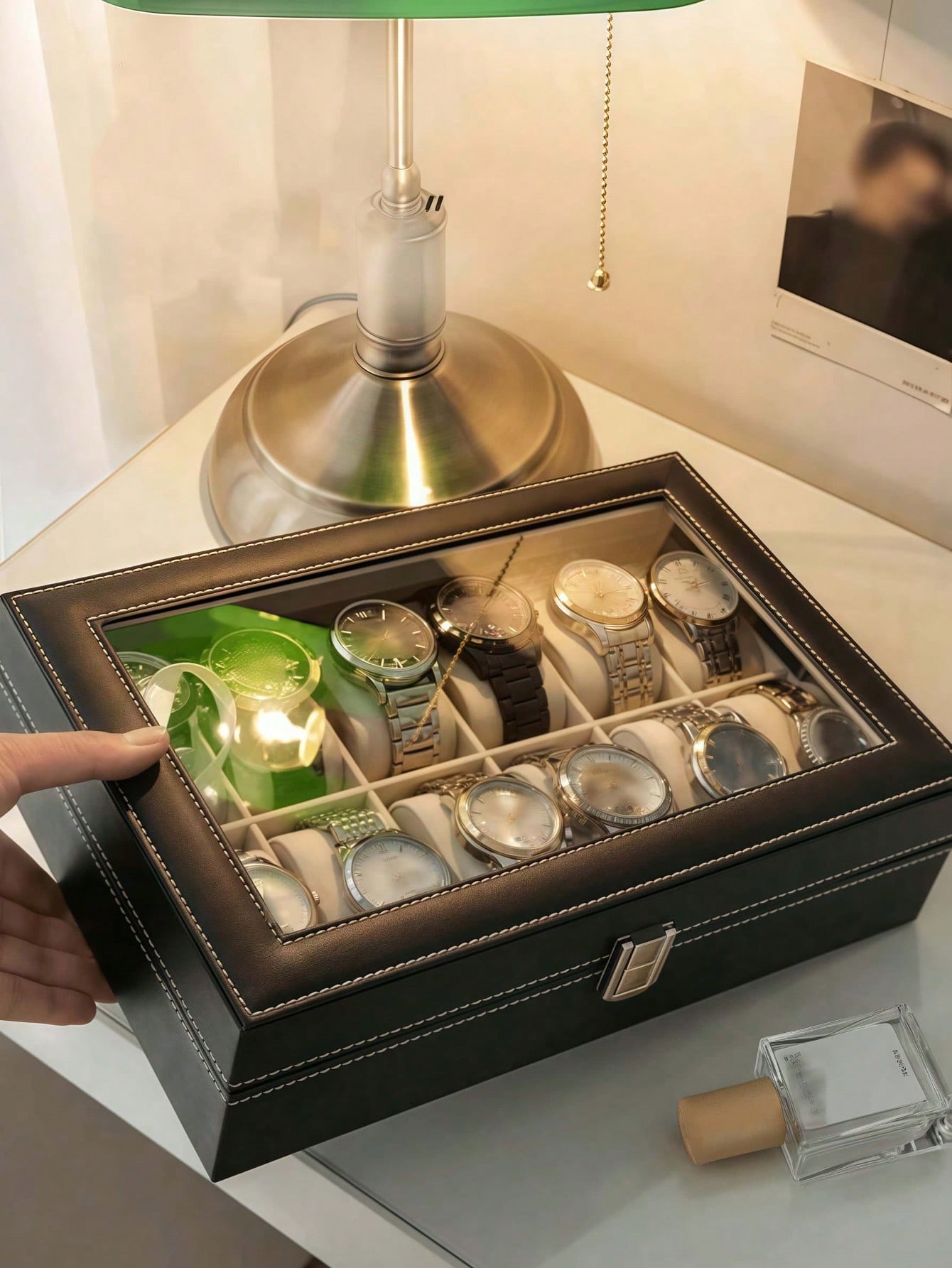 Leather Watch Box with Lock, L - Jewelry Making Organizer Box ulasan dan harga