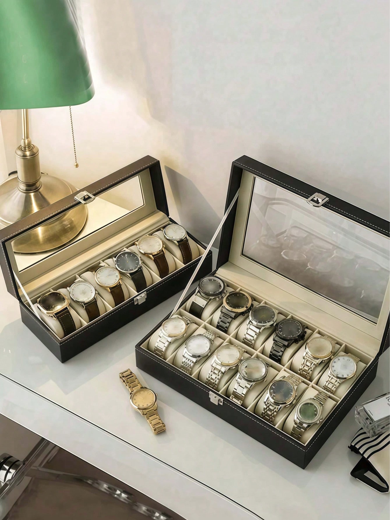 Leather Watch Box with Lock, L - Jewelry Making Organizer Box ulasan dan harga