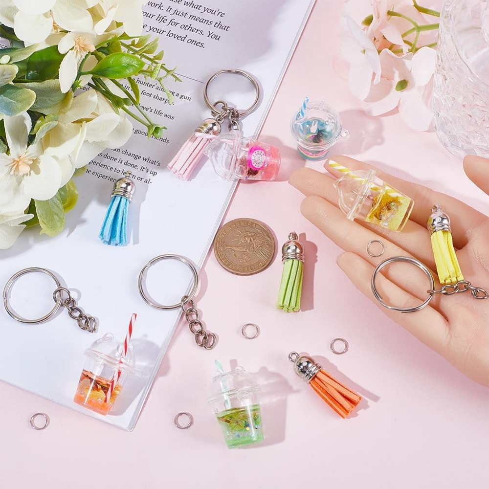 35Pcs DIY 5 Sets Bubble Tea Ke - Jewelry Making Charms ulasan dan harga