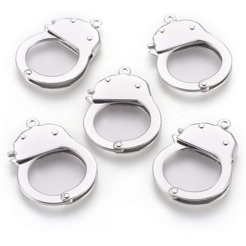 1 pc Stainless Steel Handcuffs - Jewelry Making Charms ulasan dan harga