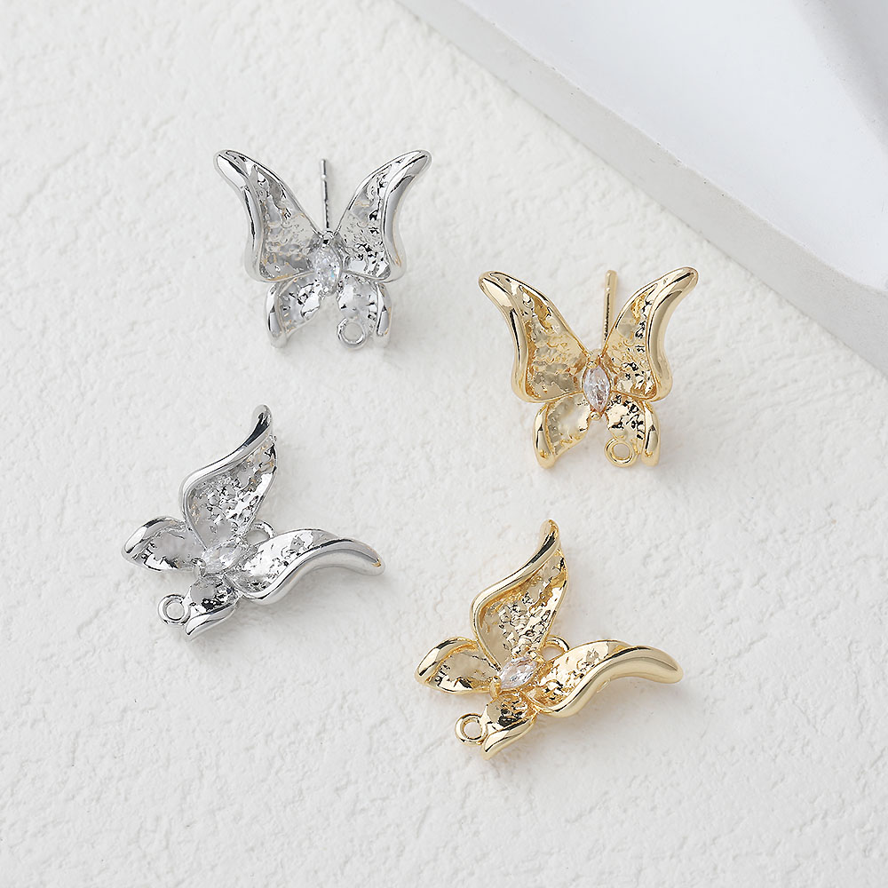 2PCS Dainty Butterfly Ear Stud - Jewelry Making Charms ulasan dan harga