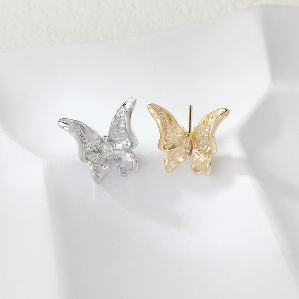 2PCS Dainty Butterfly Ear Stud - Jewelry Making Charms ulasan dan harga
