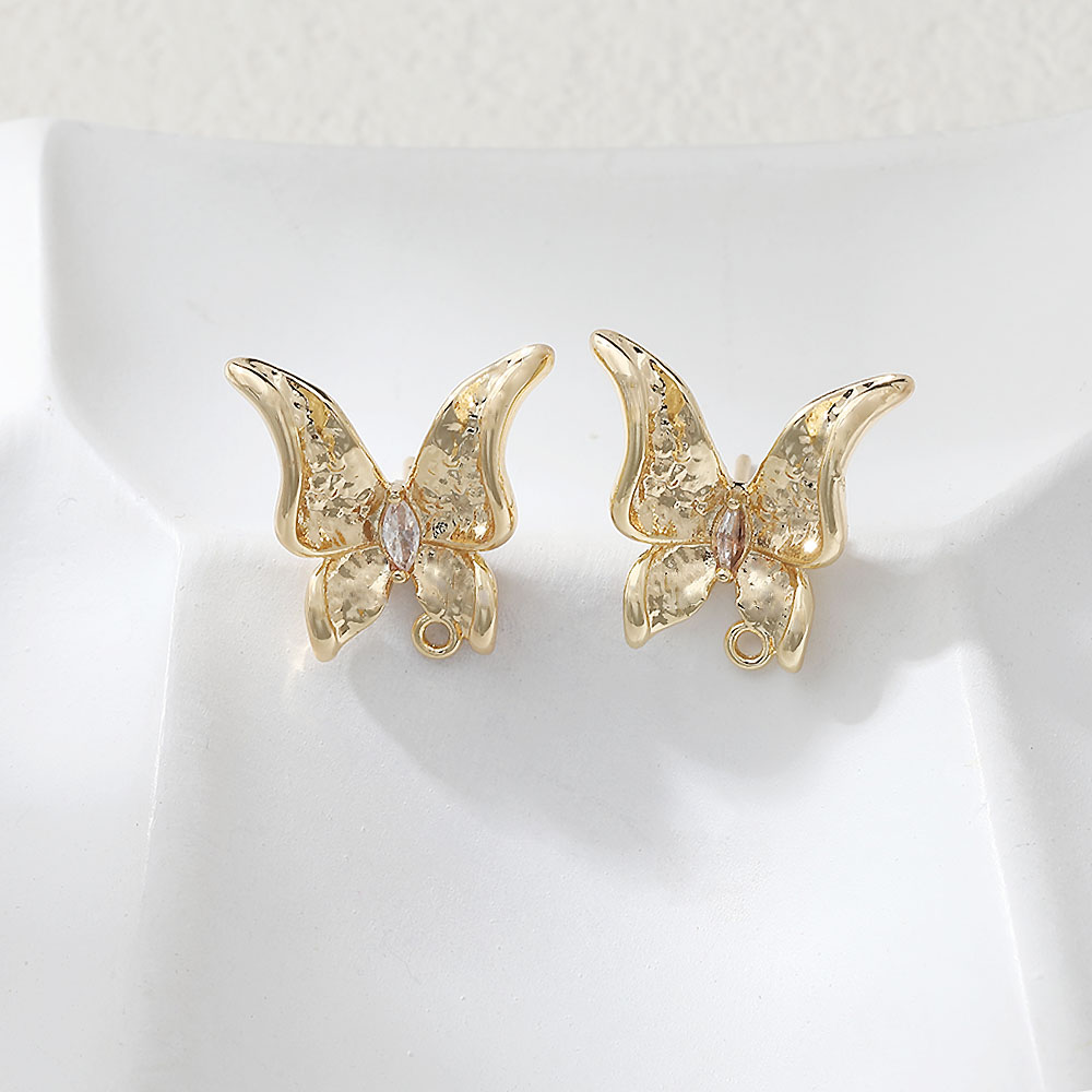 2PCS Dainty Butterfly Ear Stud - Jewelry Making Charms ulasan dan harga