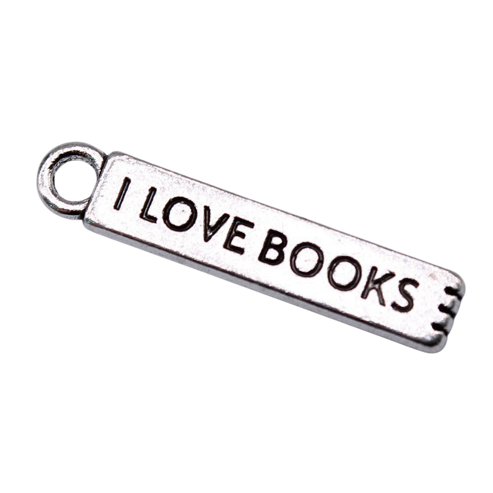 20pcs/lot I Love Books Charms  - Jewelry Making Journal ulasan dan harga