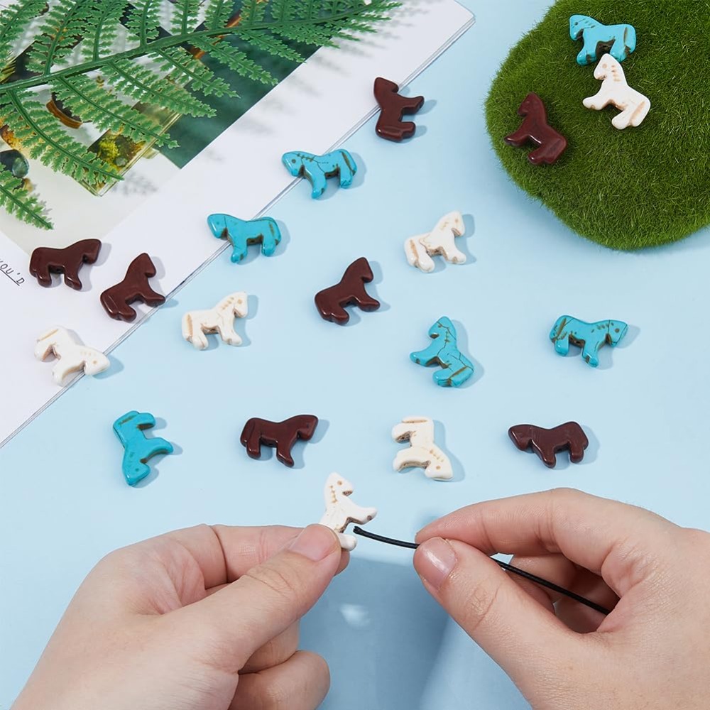 45pcs Synthetic Turquoise Bead - Jewelry Making Charms ulasan dan harga