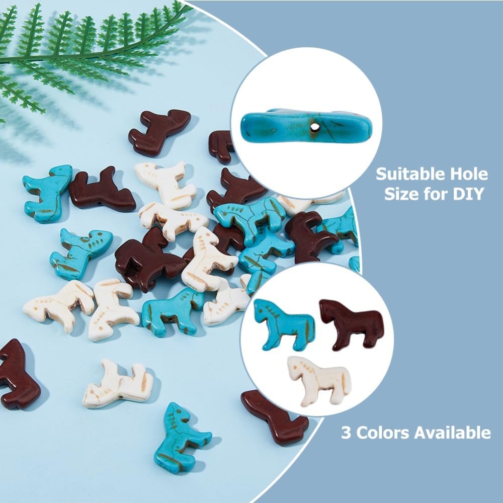 45pcs Synthetic Turquoise Bead - Jewelry Making Charms ulasan dan harga