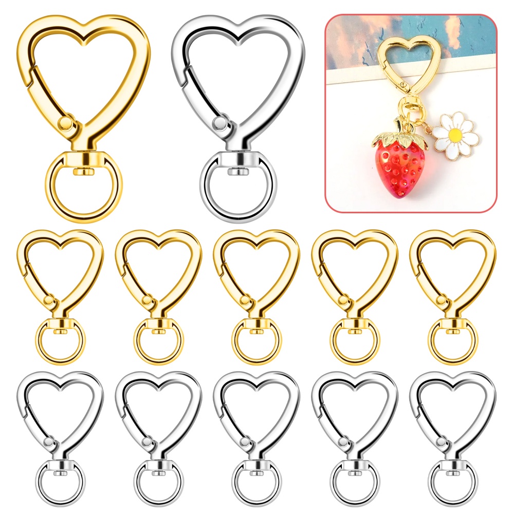 10pcs Metal Heart Lobster Claw - Jewelry Making Hoops ulasan dan harga