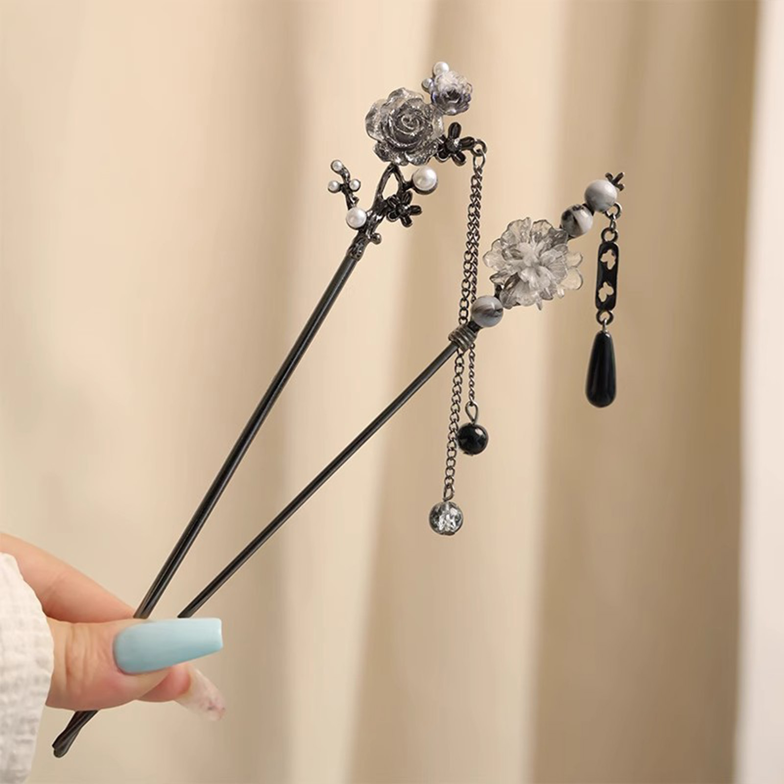 Elegant Flower Hair Sticks For - Jewelry Making Parts ulasan dan harga