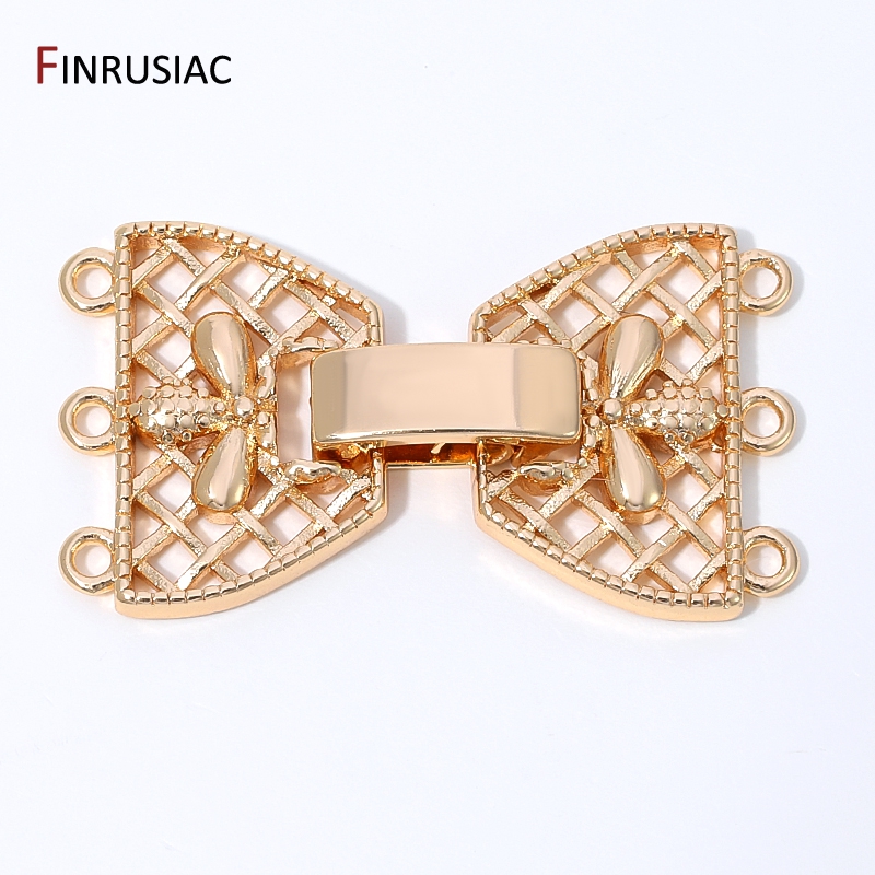 14K Gold Plated Brass 3-Row Pe - Jewelry Making Findings ulasan dan harga